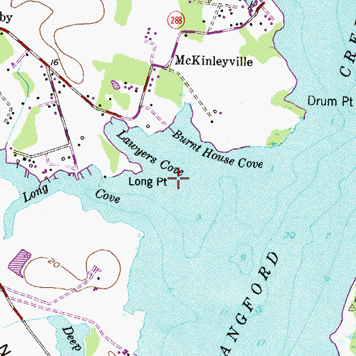 Topographic Map of Long Point, MD