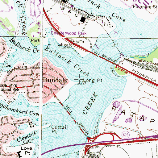 Topographic Map of Long Point, MD