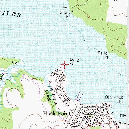 Topographic Map of Long Point, MD