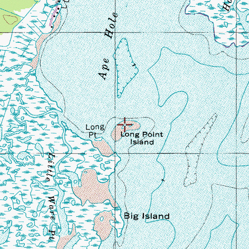 Topographic Map of Long Point Island, MD