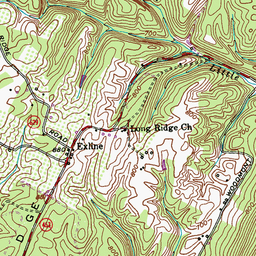 Topographic Map of Long Ridge Church, MD