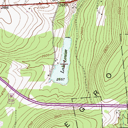 Topographic Map of Lake Louise, MD