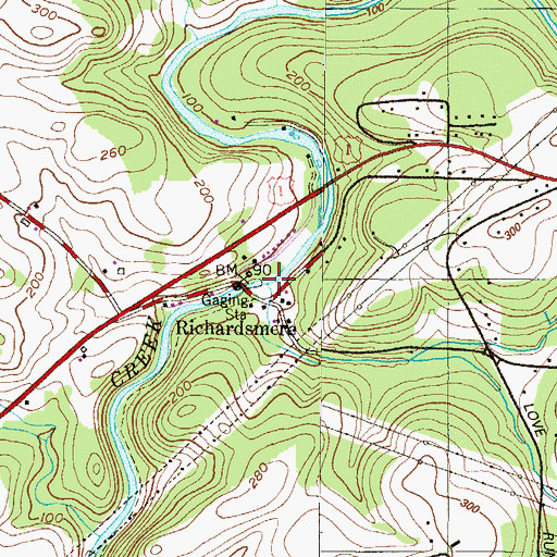 Topographic Map of Love Run, MD