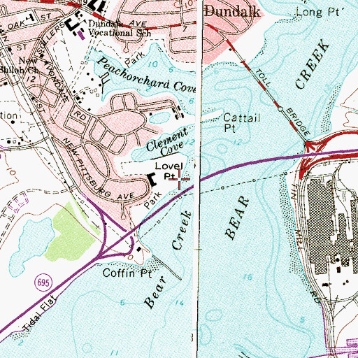 Topographic Map of Lovel Point, MD