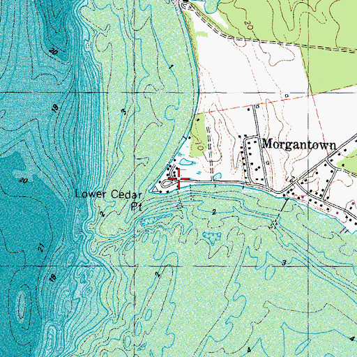 Topographic Map of Lower Cedar Point, MD