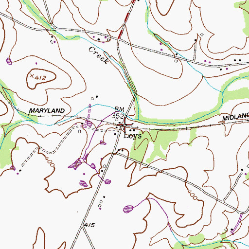 Topographic Map of Loys, MD