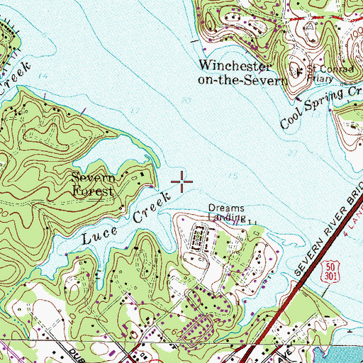 Topographic Map of Luce Creek, MD