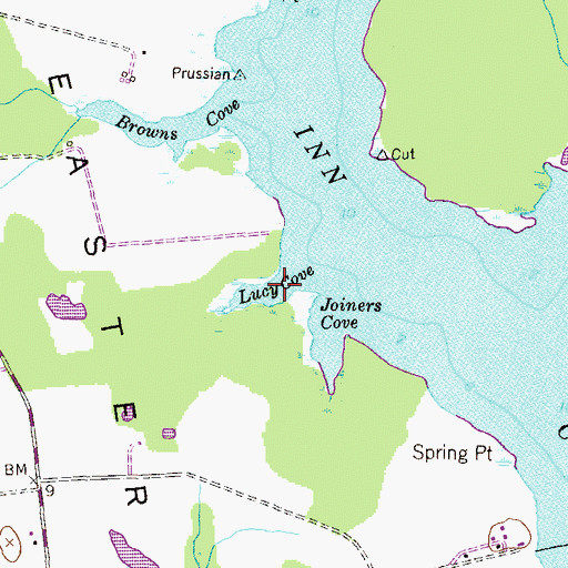Topographic Map of Lucy Cove, MD