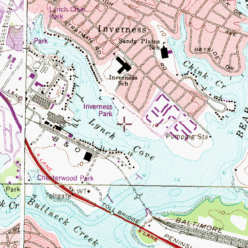 Topographic Map of Lynch Cove, MD