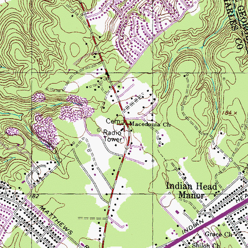 Topographic Map of Macedonia Church, MD