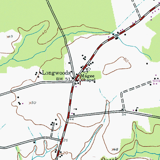 Topographic Map of Magee Chapel, MD