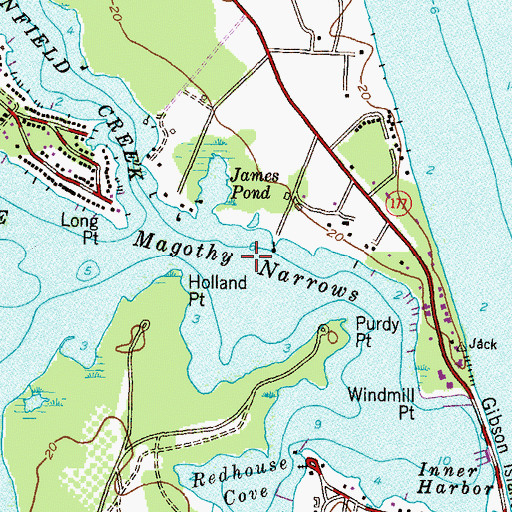Topographic Map of Magothy Narrows, MD