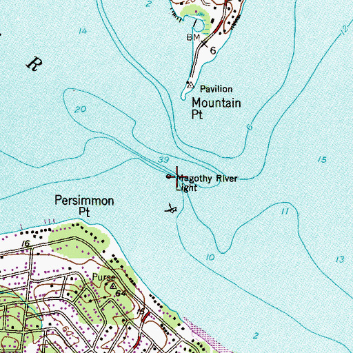 Topographic Map of Magothy River Light, MD