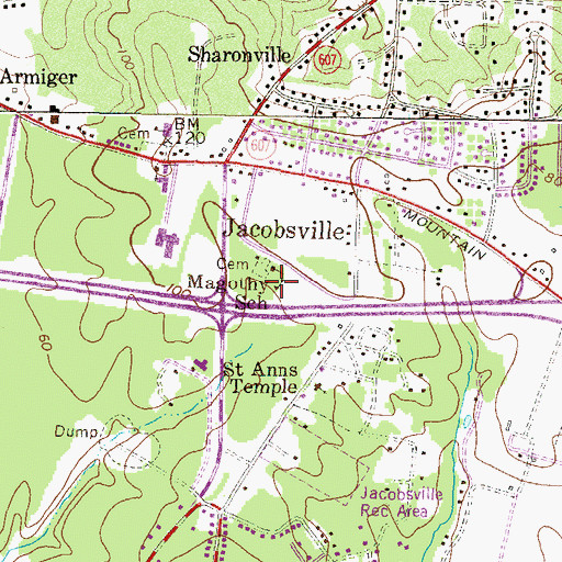 Topographic Map of Magothy School, MD
