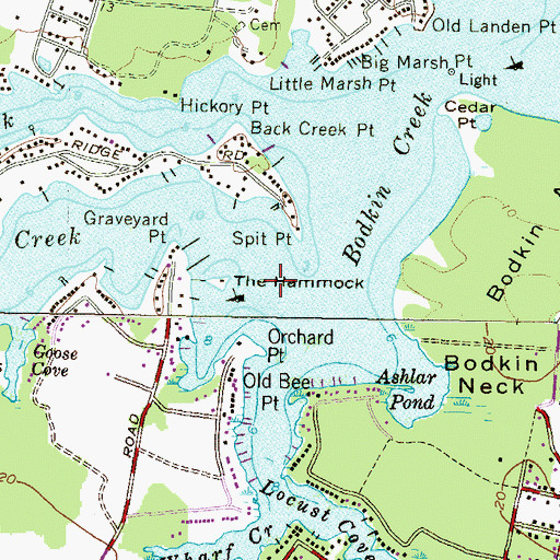 Topographic Map of Main Creek, MD