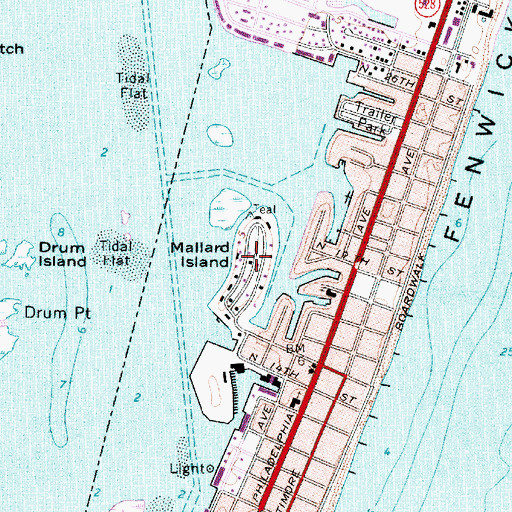 Topographic Map of Mallard Island, MD