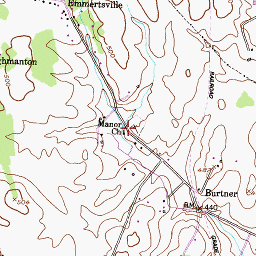 Topographic Map of Manor Church of the Brethren, MD