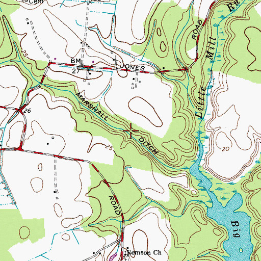 Topographic Map of Marshall Ditch, MD