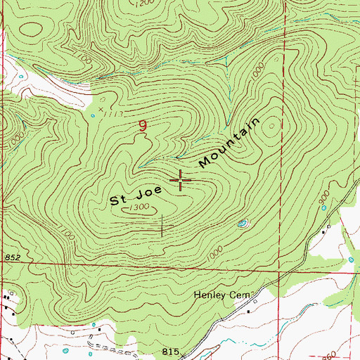 Topographic Map of Saint Joe Mountain, AR