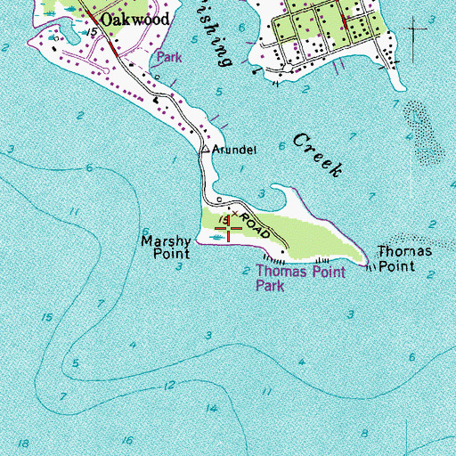 Topographic Map of Marshy Point, MD