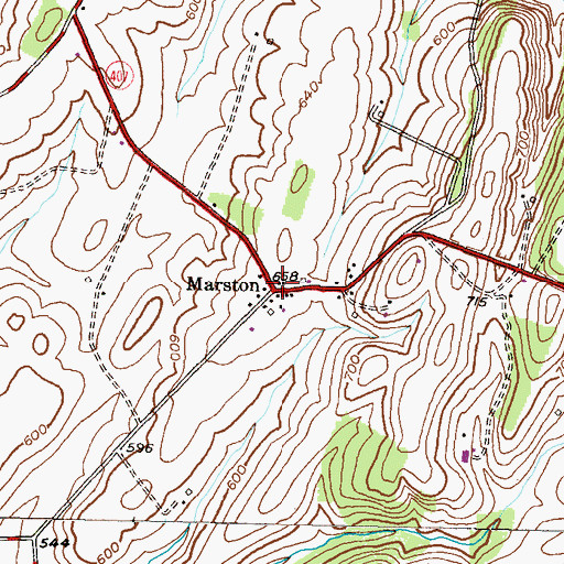 Topographic Map of Marston, MD