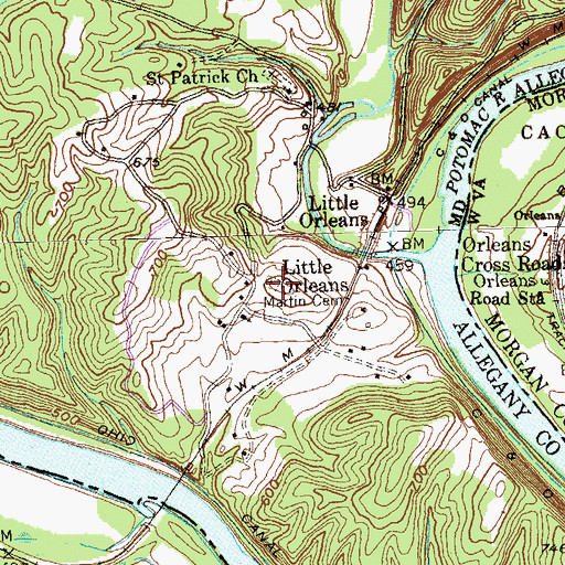 Topographic Map of Martin Cemetery, MD