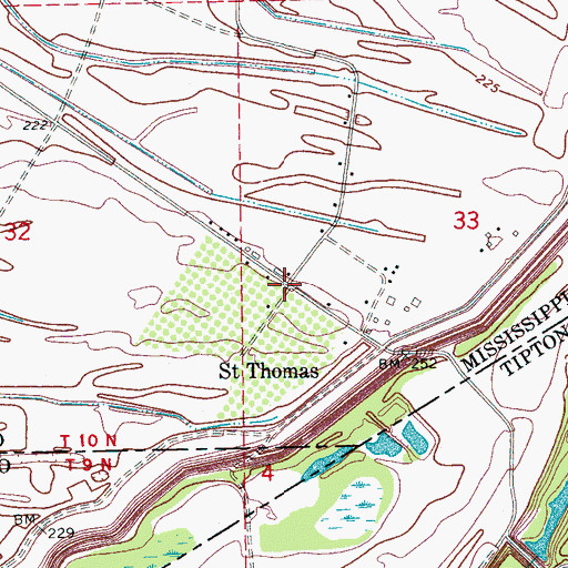 Topographic Map of Saint Thomas, AR