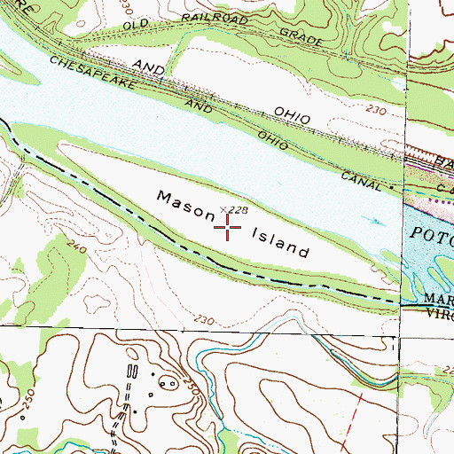 Topographic Map of Mason Island, MD