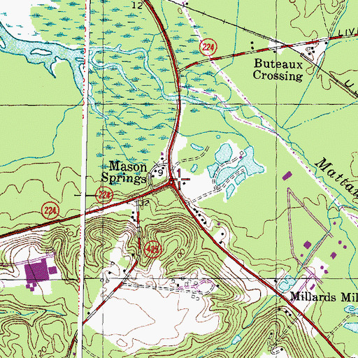 Topographic Map of Mason Springs, MD