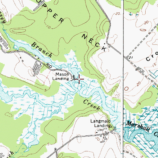 Topographic Map of Massey Branch, MD