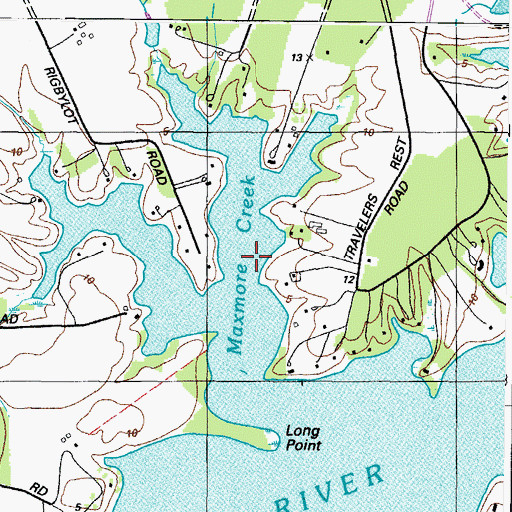 Topographic Map of Maxmore Creek, MD