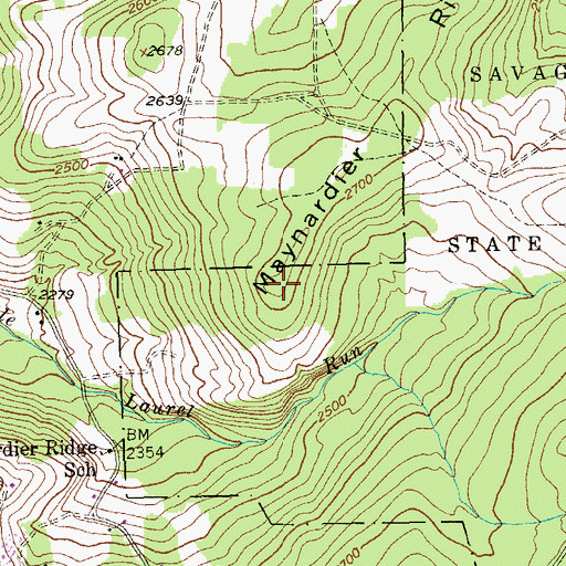 Topographic Map of Maynardier Ridge, MD
