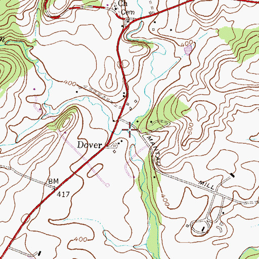 Topographic Map of McGill Run, MD