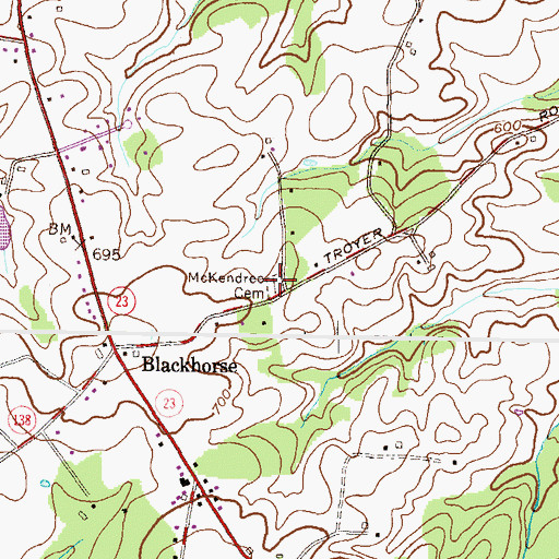 Topographic Map of McKendree Methodist Episcopal Church Cemetery, MD