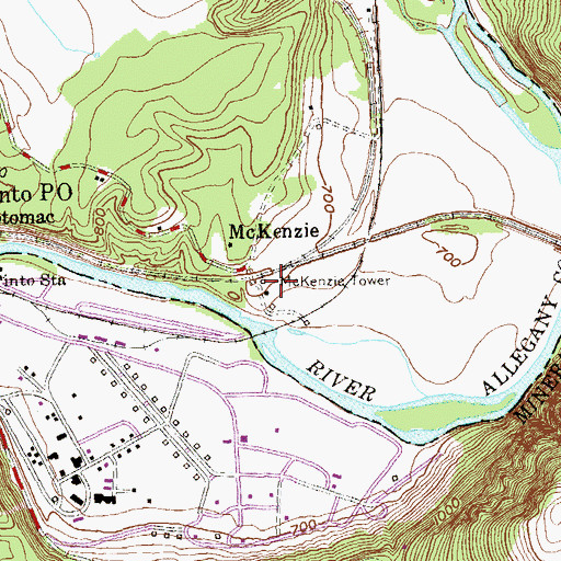 Topographic Map of McKenzie Tower, MD