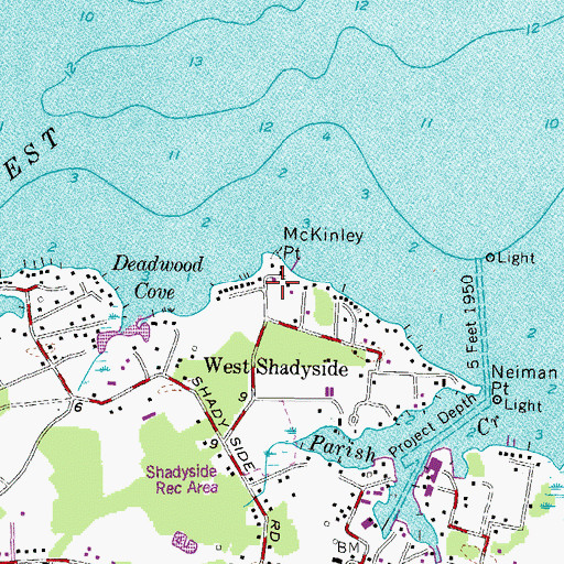 Topographic Map of McKinley Point, MD