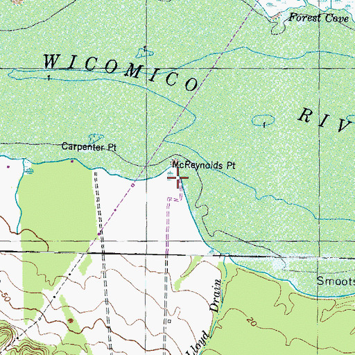 Topographic Map of McReynolds Point, MD