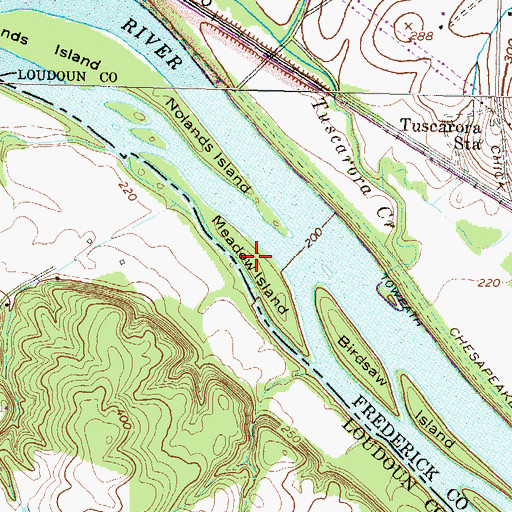 Topographic Map of Meadow Island, MD