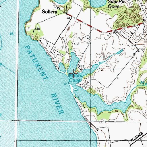 Topographic Map of Mears Cove, MD
