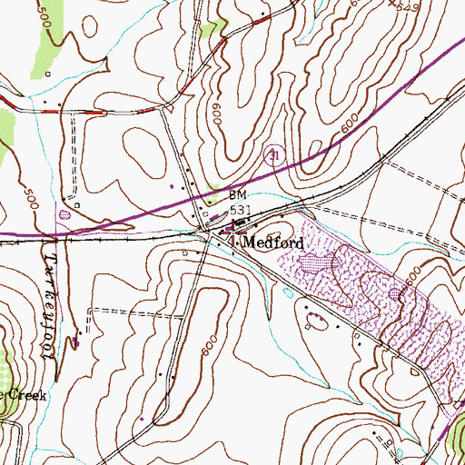 Topographic Map of Medford, MD