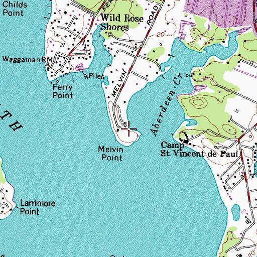 Topographic Map of Melvin Point, MD