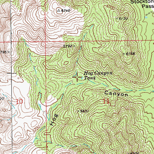 Topographic Map of Hog Canyon Tank, AZ