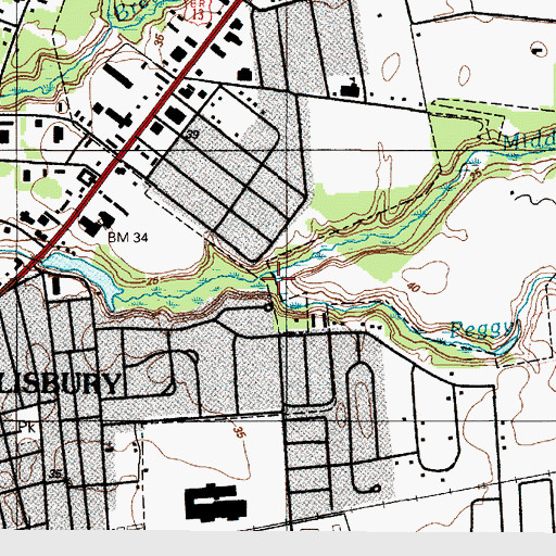 Topographic Map of Middle Neck Branch, MD
