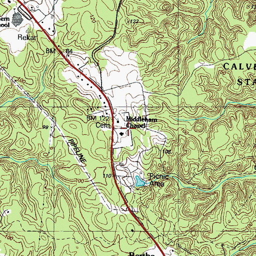 Topographic Map of Middleham Chapel, MD