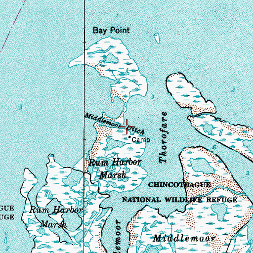 Topographic Map of Middlemoor Ditch, MD