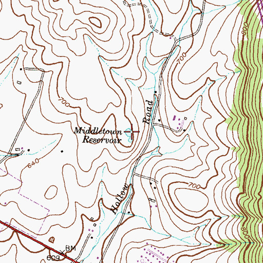 Topographic Map of Middletown Reservoir, MD