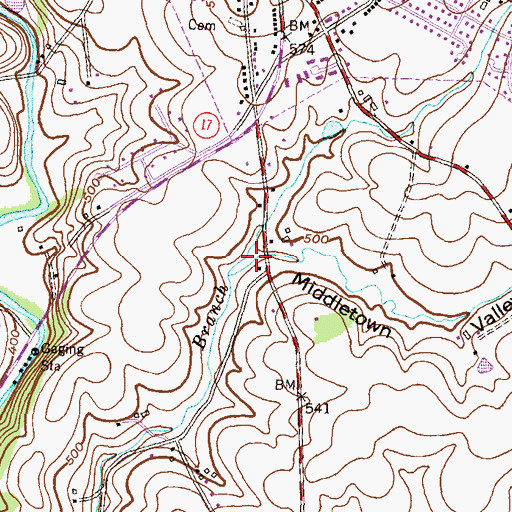 Topographic Map of Middletown Valley, MD