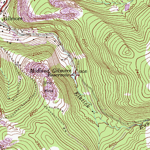 Topographic Map of Midland-Gilmore Reservoir, MD