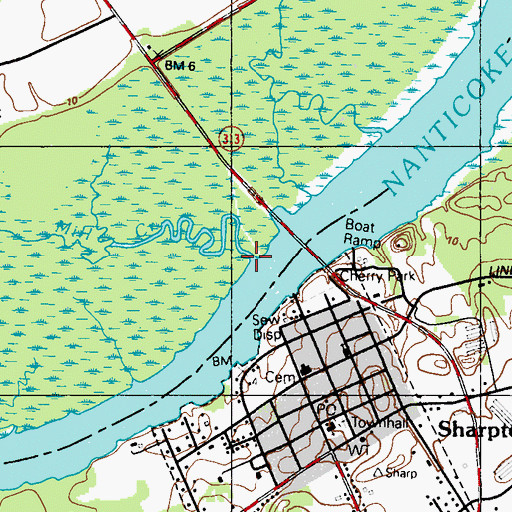 Topographic Map of Mill Creek, MD