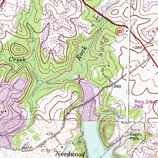 Topographic Map of Mill Creek, MD